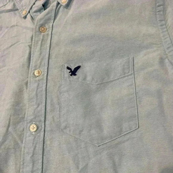 American Eagle Outfitters Blue Long Sleeve Classic Fit Button Up Shirt Men Small - Picture 3 of 5